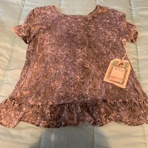 Black bleach open back shirt